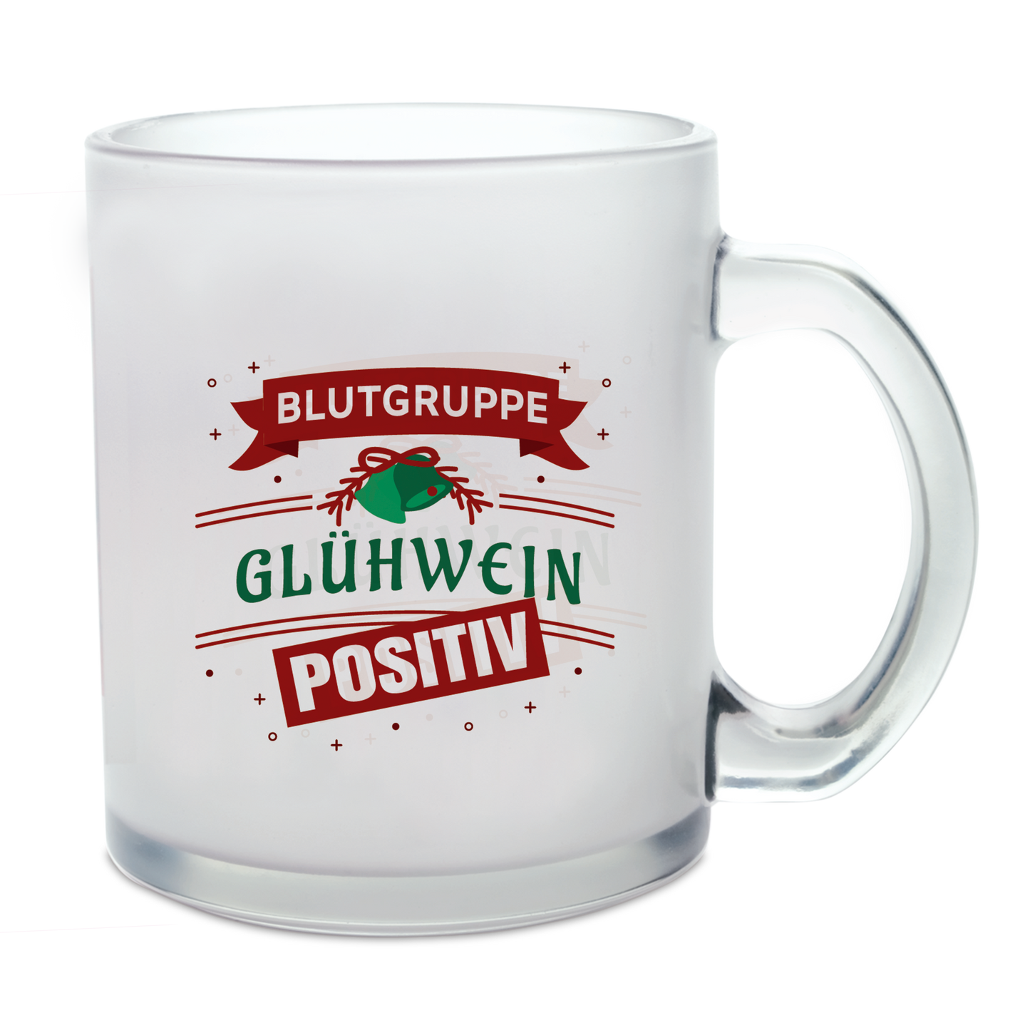 Glastasse satiniert bedruckt