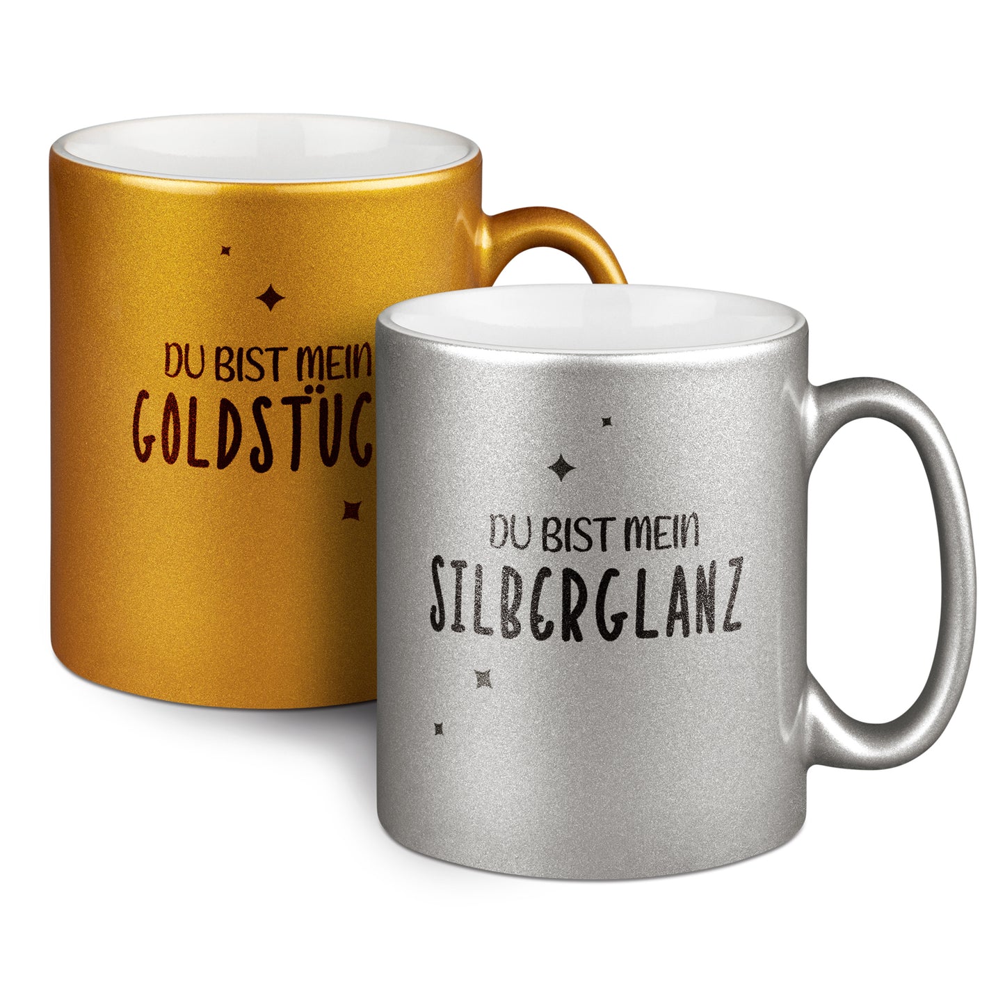 Glitzerstasse im Metallic-Look bedruckt