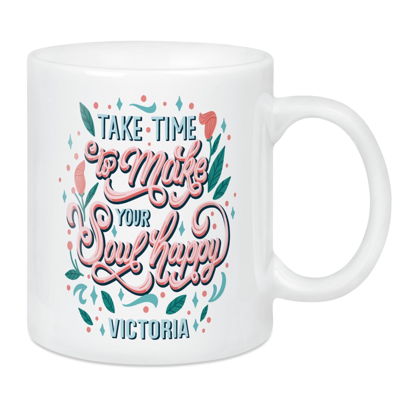Keramiktasse weiss bedruckt