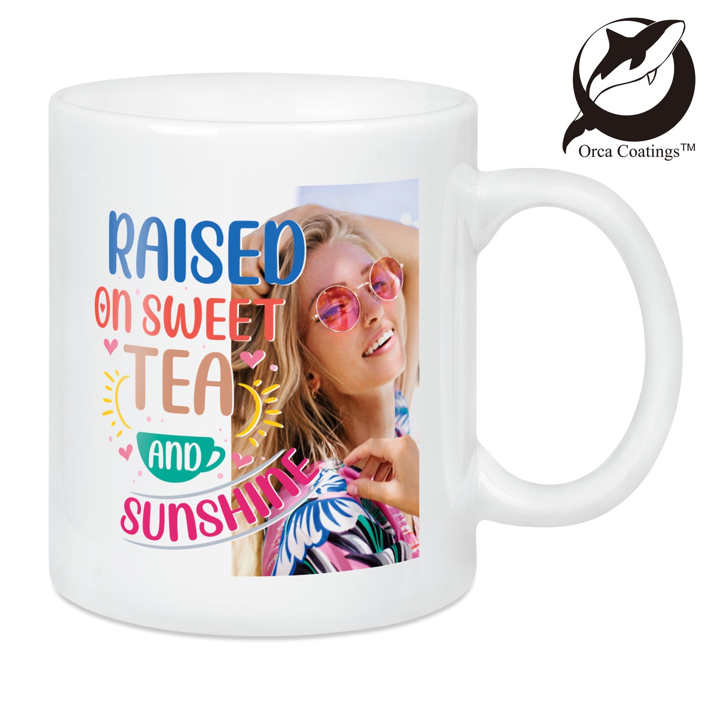 Keramiktasse weiss bedruckt