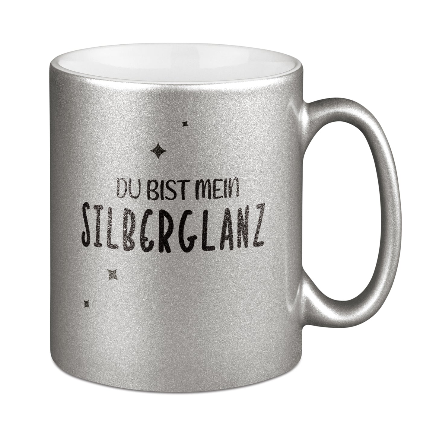 Glitzerstasse im Metallic-Look bedruckt