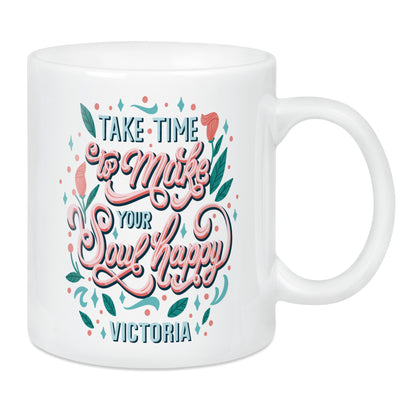 Keramiktasse weiss bedruckt