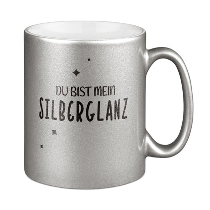 Glitzerstasse im Metallic-Look bedruckt